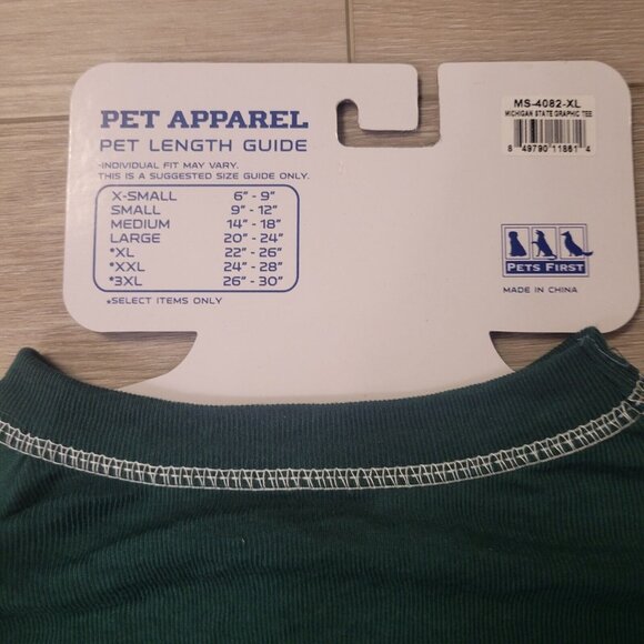 Michigan State Spartans Pet Tee Shirt College Green White Extra Large Sz XL - Picture 4 of 4